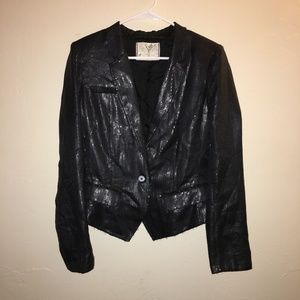 Free People Black Sequin Blazer